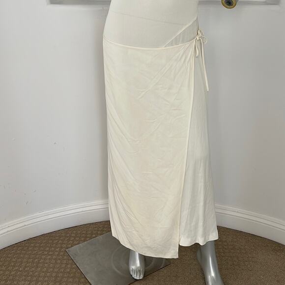 CLOTHES SARA STURGEON MAXI WRAP DRESS BEIGE SIZE 2 - Picture 6 of 14